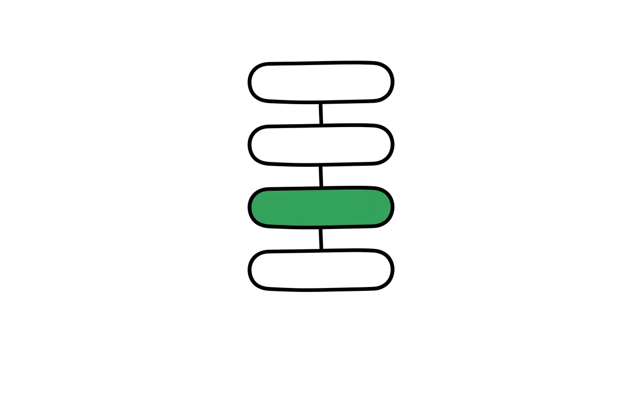 Abstract illustration of a connected sequence of nodes representing structured curriculum alignment.